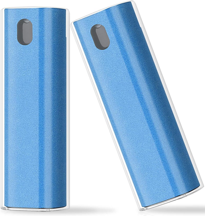 usefulpro 2 Pcs Fingerprint Proof Cleaner, 3 in 1 Touchscreen Mist Spray Wipe Cleaner Soft Fiber Flannel, Safe for All Phones Glasses Tablet Laptop TV Watch Screens (Blue) - Image 1